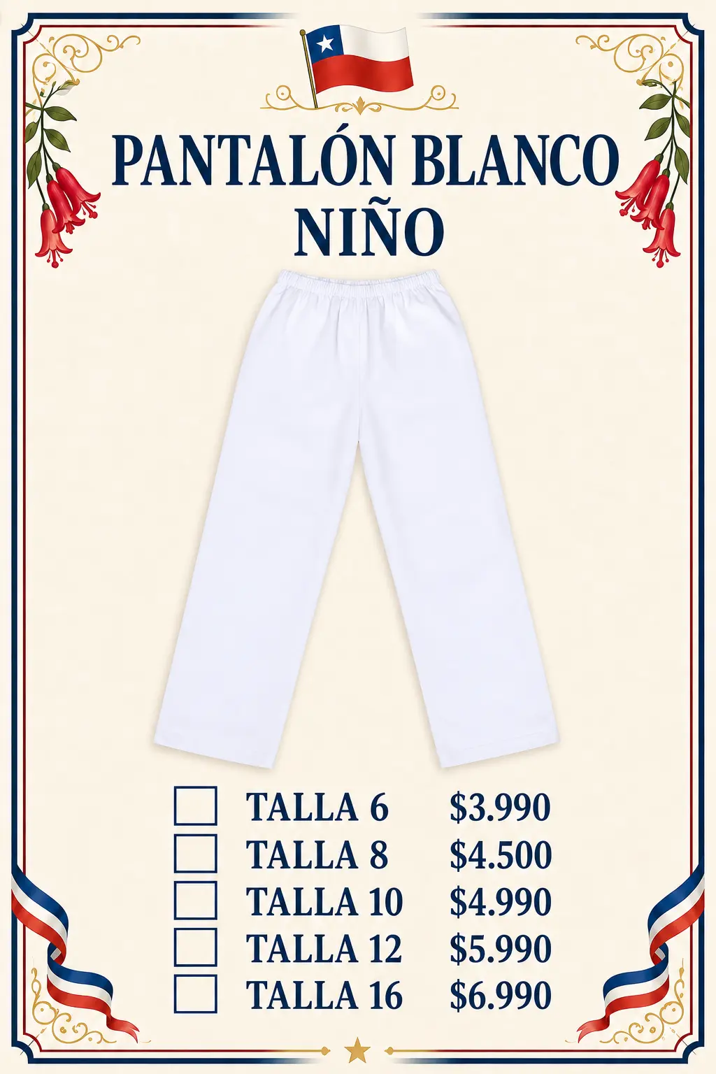 Pantalón Blanco Niño - Imagen 2