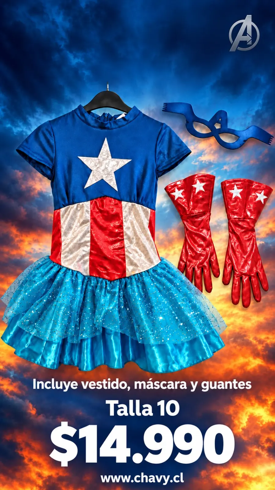 Disfraz Capitana America niña