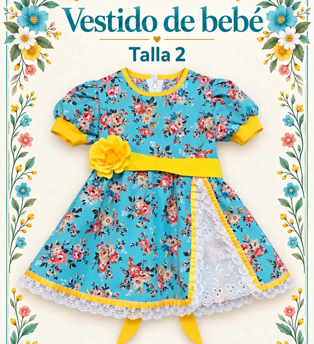 Vestido Huasa Bebe T/0 - T/1 - T/2